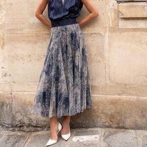 NWT Chokolate Paris Long Printed Tulle Skirt - STYLE OF CHRISTIAN DIOR